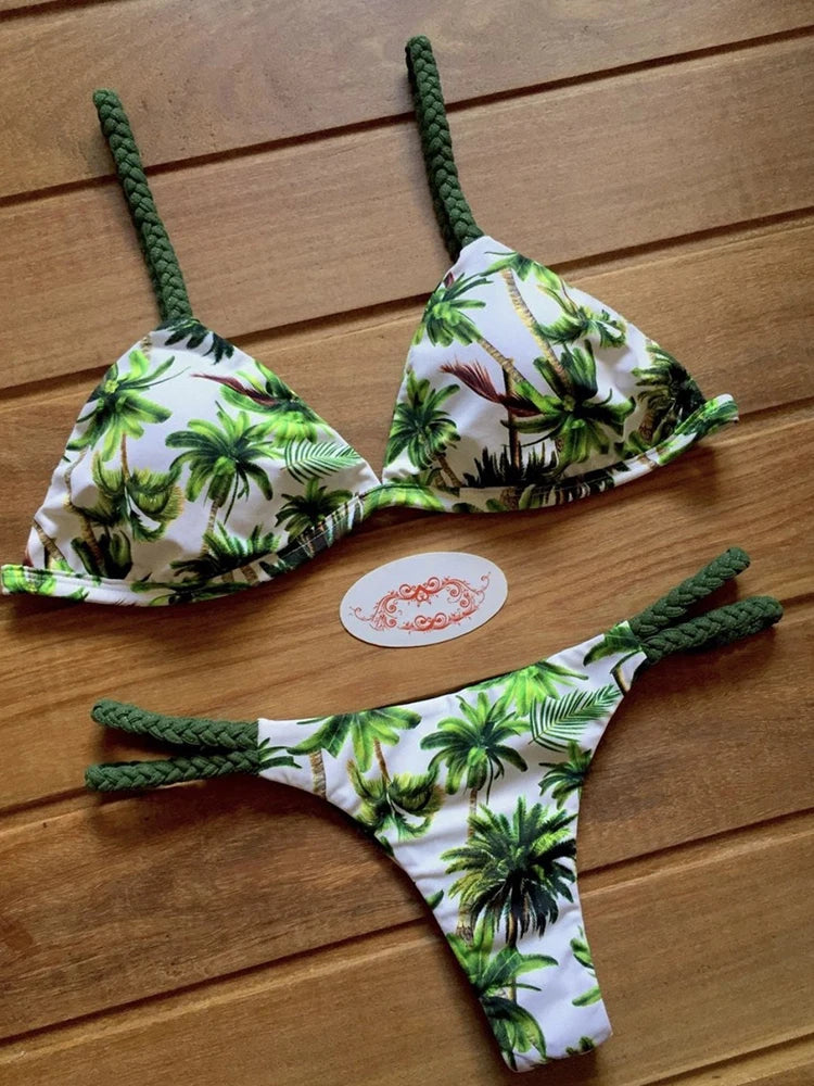 2021 Set bikini sexy 2 pezzi Hot Stamp Sport Costumi da bagno Donna Beachwear Push-Up imbottito Costume da bagno Body Bagnante squisito