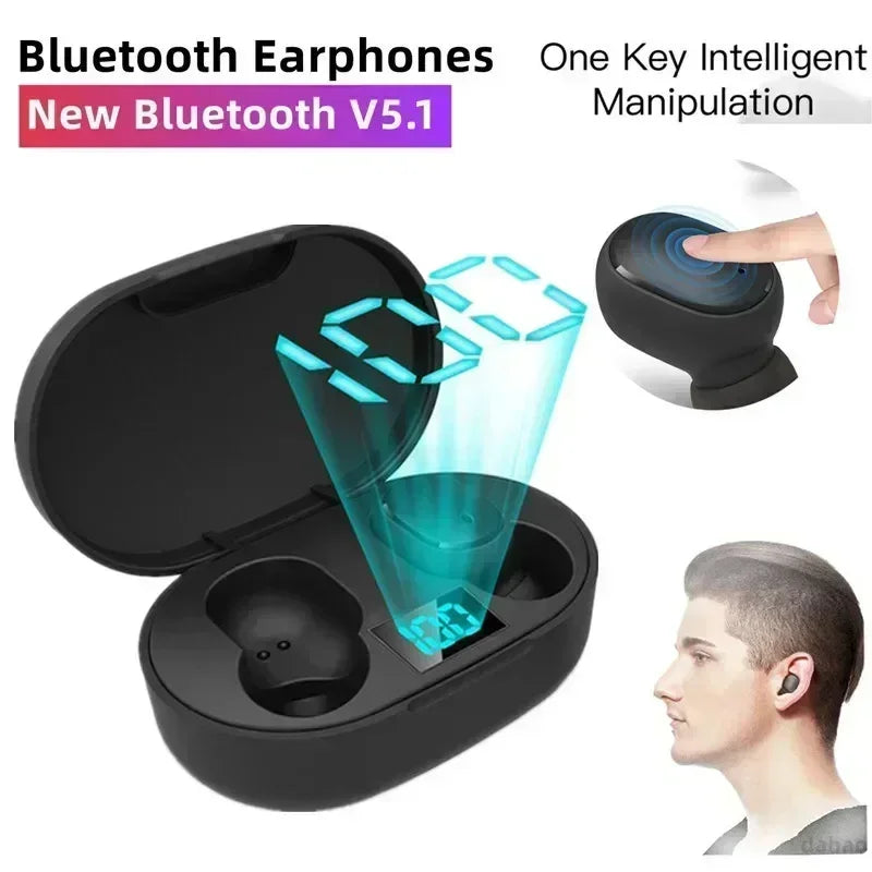 Auricolari Bluetooth wireless E6S Auricolare Bluetooth TWS Auricolari wireless Auricolari con cancellazione del rumore con cuffie con microfono