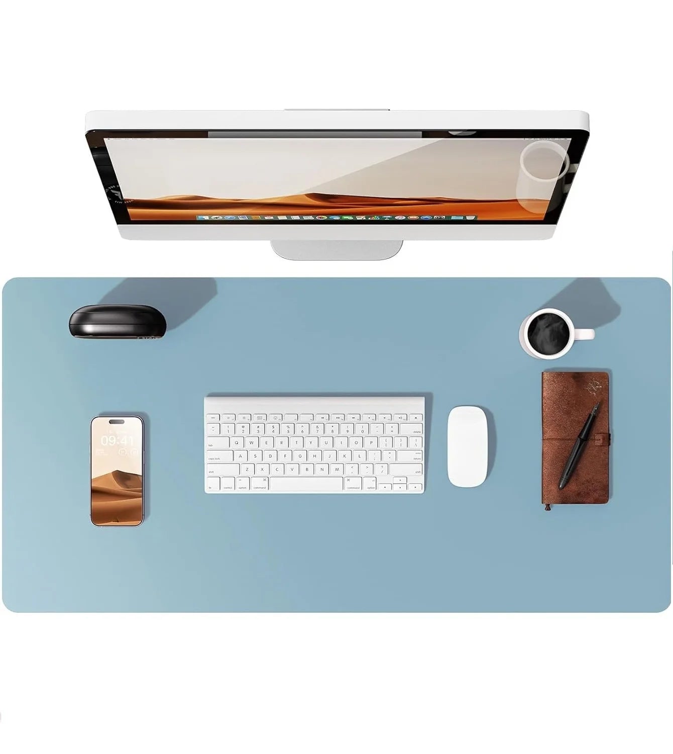 Tappetino Per Mouse Grande In Pelle PU Antiscivolo Per Scrivania E Laptop