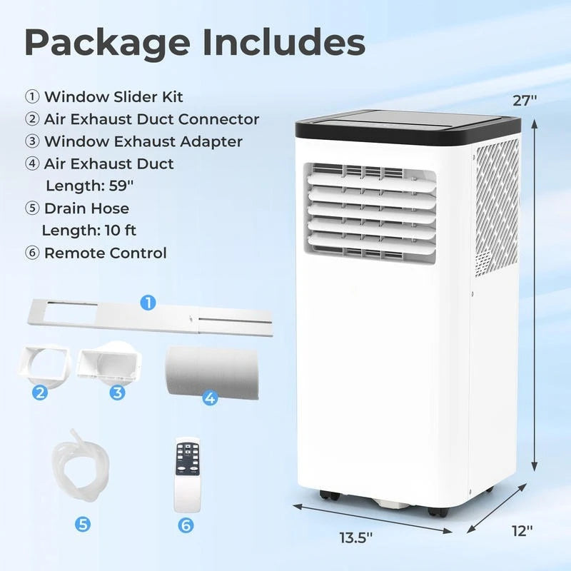 Condizionatore d'Aria Portatile 8000 BTU, Unità AC da Pavimento 3 in 1
