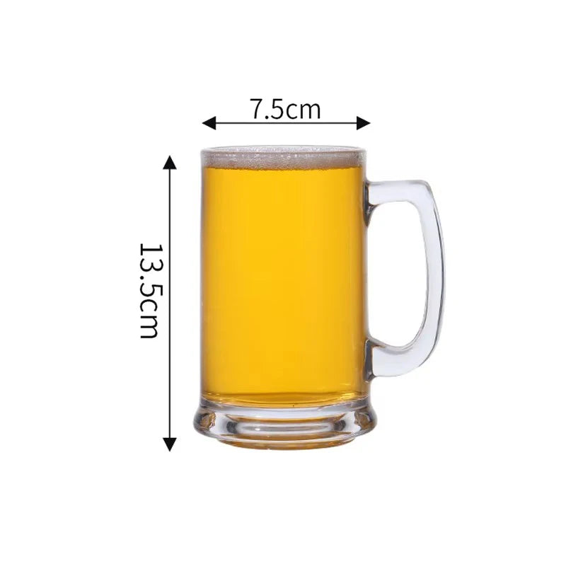 Bottiglia d'acqua trasparente in vetro da birra creativo con manico Bicchiere da birra artigianale per feste Bar Tazza per bevande Tazza per bevande fredde Bicchiere da vino per feste