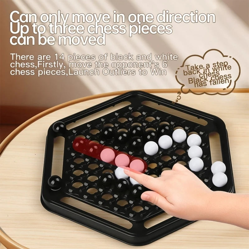 Set di scacchi push hard - Gioco di logica interattivo per famiglie Treno strategico per bambini Gioco da tavolo bianco nero per fidanzamento genitore-figlio