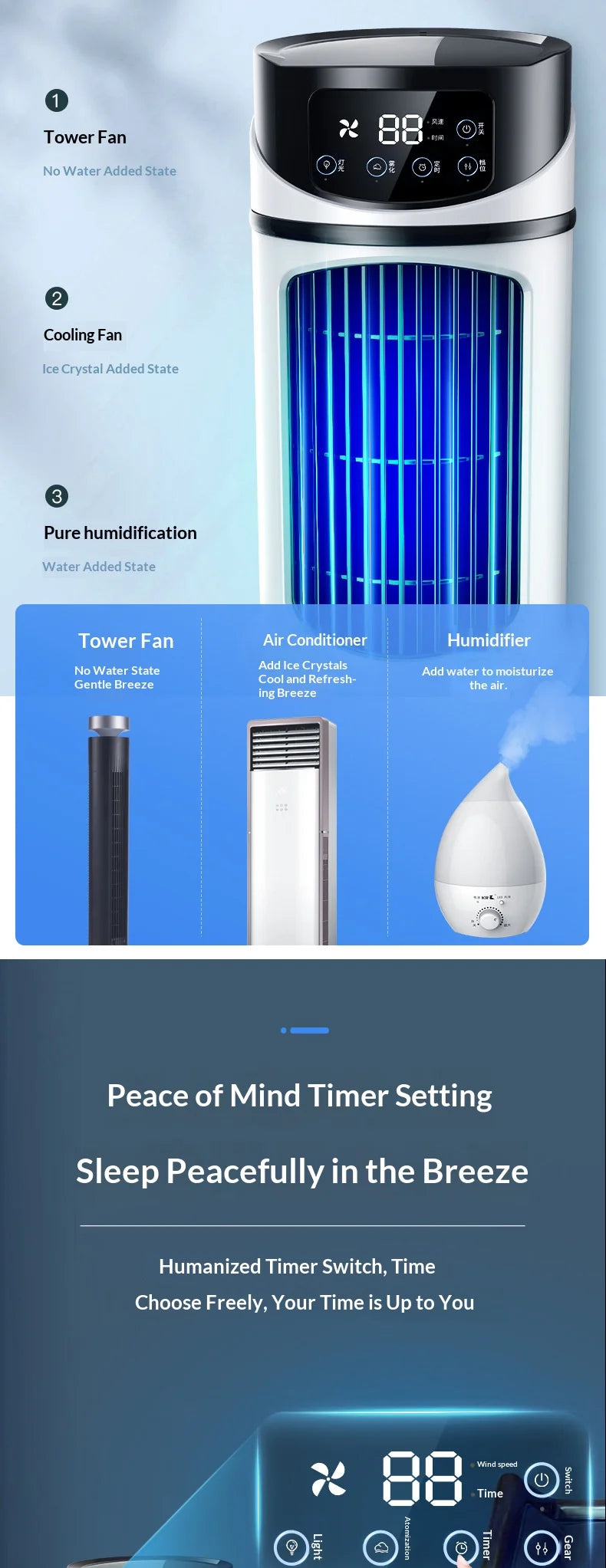 Mini condizionatore d'aria portatile, ventilatore rinfrescante ad acqua, climatizzatore per ufficio, condizionatore d'aria mobile