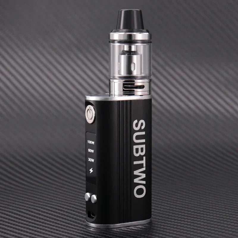 SUBTWO 100W Vape Box Mod Kit sigarette elettroniche 30W/60W/100W Batteria con regolazione dell'alimentazione con penna per fumo Vaper atomizzatore inferiore da 0,3ohm 2,5ml