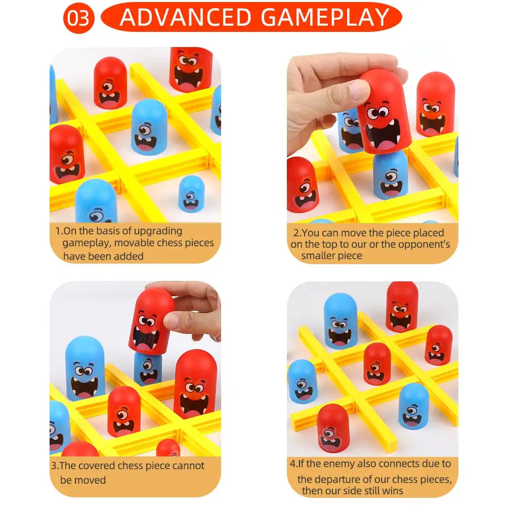 Divertenti giochi da tavolo da tavolo Tic Tac Toe Intellettuale Grande mangiare Piccoli scacchi Interattivi Multigiocatore Giochi di società Giocattoli per bambini Adulti