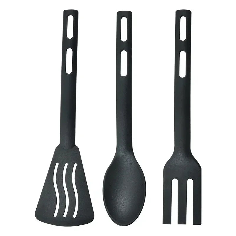 1/3PCS Utensili da cucina in nylon Set Utensili da cucina da cucina Tornitore a fessura Cucchiaio solido Forchetta Per bambini Forchetta Cucchiaio Stoviglie