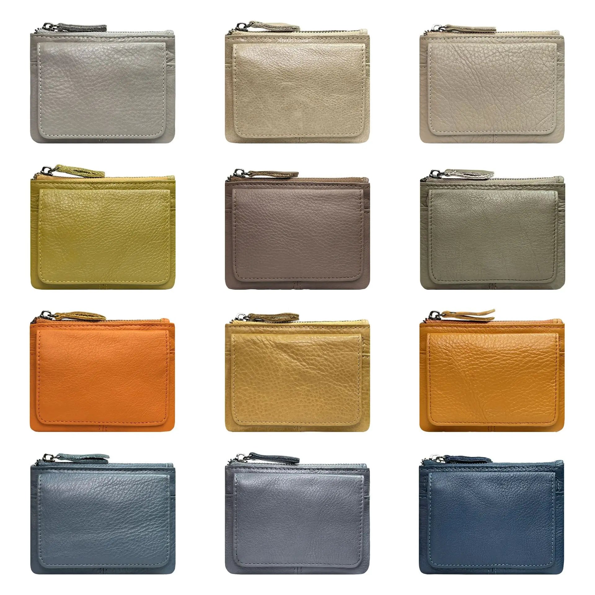 Nuova borsa per carte da donna e da uomo in pelle di mucca Portamonete Porta carte di credito sottile Portafoglio per uomo e donna Tasca per carta d'identità
