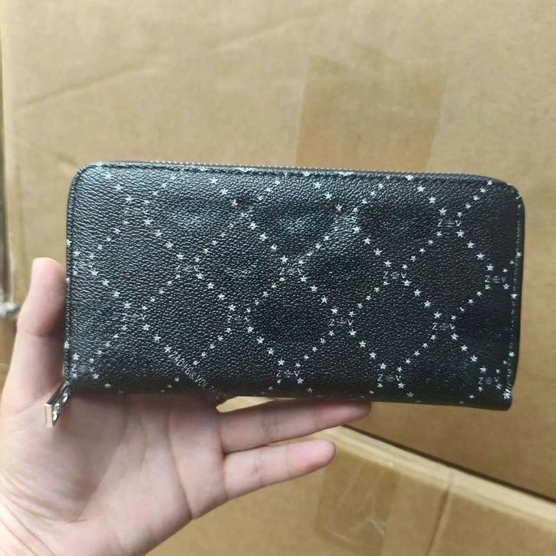 Nuovo Portafoglio da Donna ZV in PU con Catena Metallica, Porta Carte, Pochette in Denim, Portamonete, Portafoglio Piccolo
