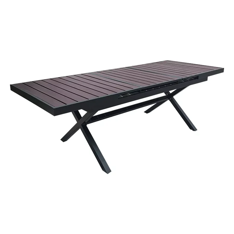 Tavolo da giardino Tavolo da esterno 180-240 cm Tavolo da pranzo rettangolare allungabile per patio Camera Cucina Hotel Mobili in legno di plastica