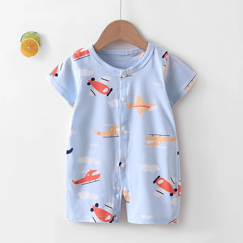 Tutine Neonato 2026 Nuove in Cotone Puro Estive per Bambini e Bambine, Pagliaccetti a Maniche Corte Sottili con Bretelle, Abbigliamento per Neonati