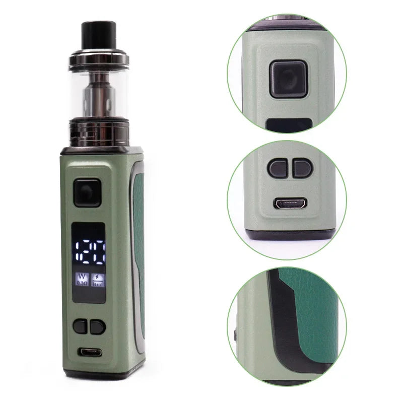 120W Vape Box Mod Kit Sigaretta elettronica Vaper 1800mah Batteria incorporata Serbatoio da 2.0ml Schermo OLED Vaporizzatore E5 120w Vape Box Mod