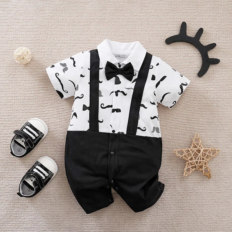 Abbigliamento per neonato 2024 estate bambino neonato Costume pagliaccetto tuta stampa vestiti 100% cotone manica corta confortevole