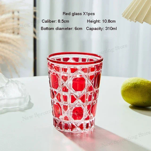 Bicchieri da whisky creativi scozzesi colorati in stile europeo, boccali di birra, bicchiere intagliato a mano, tazza d'acqua, tazza di vino, geometrico