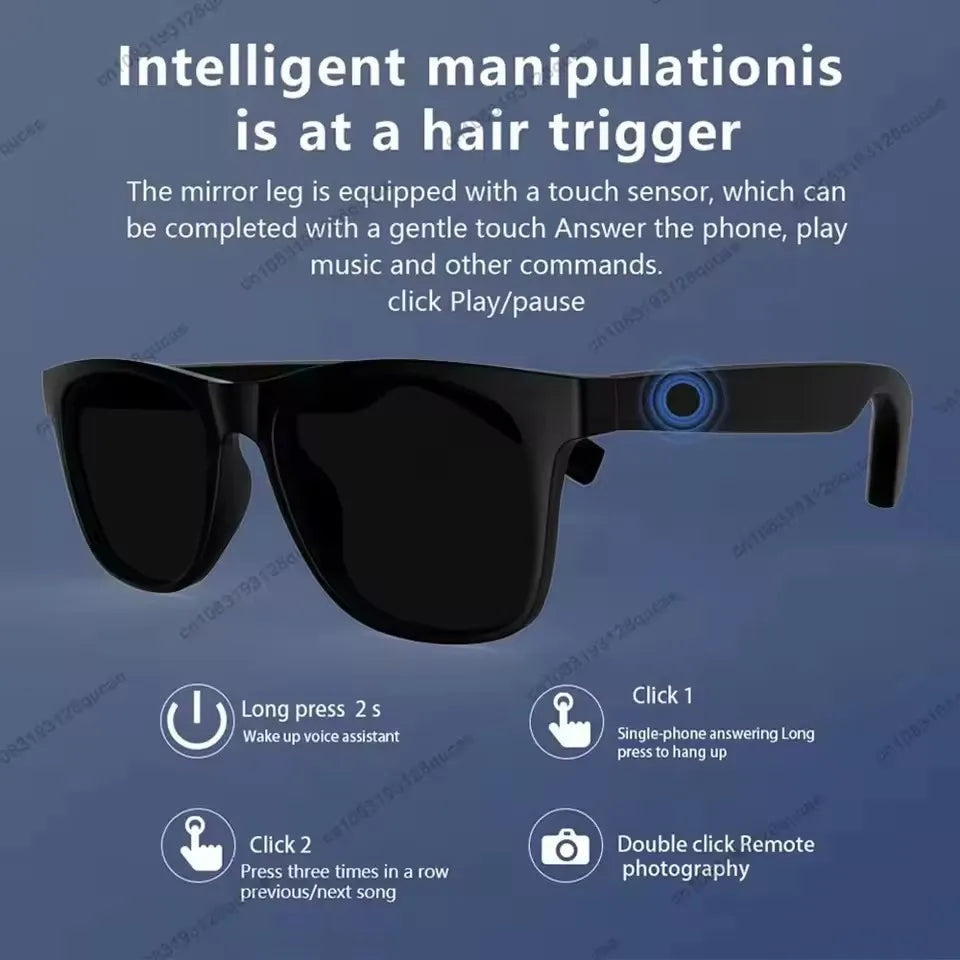 Nuovi Occhiali Smart 2026 per Uomo e Donna, Occhiali Bluetooth con Controllo Vocale, Chiamate, Musica, Protezione UV400, Occhiali da Sole Polarizzati con Cuffie Integrate