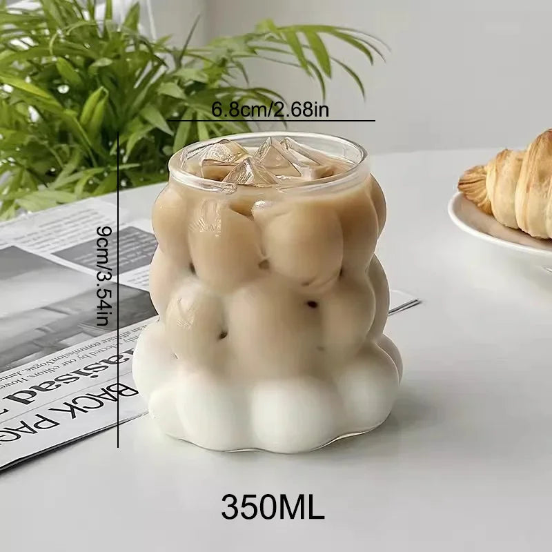 Ins Style tazza di vetro trasparente irregolare tazza da caffè resistente al calore bevande estive succo di birra tazza di acqua al latte tazze di vetro da Cocktail