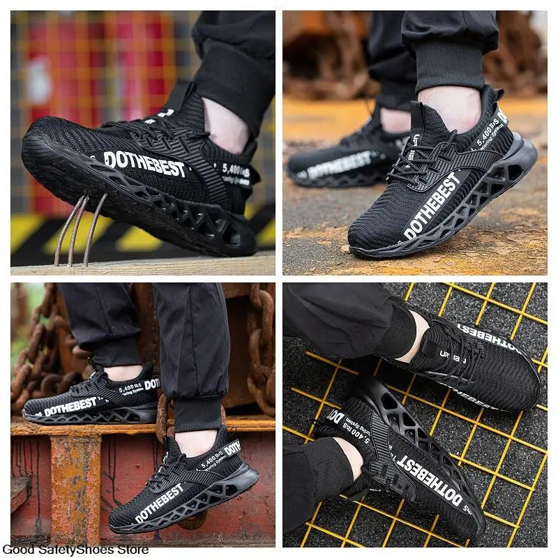 Scarpe antinfortunistiche da uomo per scarpe da ginnastica da lavoro donna uomo scarpe da lavoro con punta in acciaio scarpe protettive di sicurezza leggere anti-sfondamento anti-perforazione
