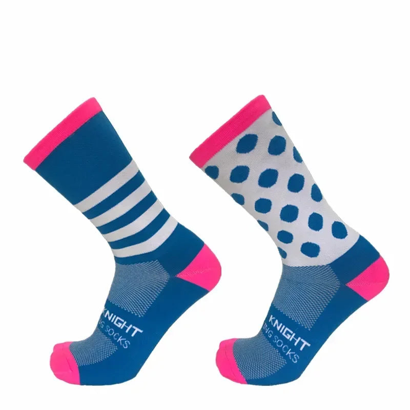 New stripe Dot Cycling Socks Top Quality Professional Brand Sport Socks Breathable Bicycle Sock Outdoor Racing Running Socks