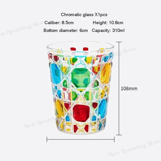 Bicchieri da whisky creativi scozzesi colorati in stile europeo, boccali di birra, bicchiere intagliato a mano, tazza d'acqua, tazza di vino, geometrico