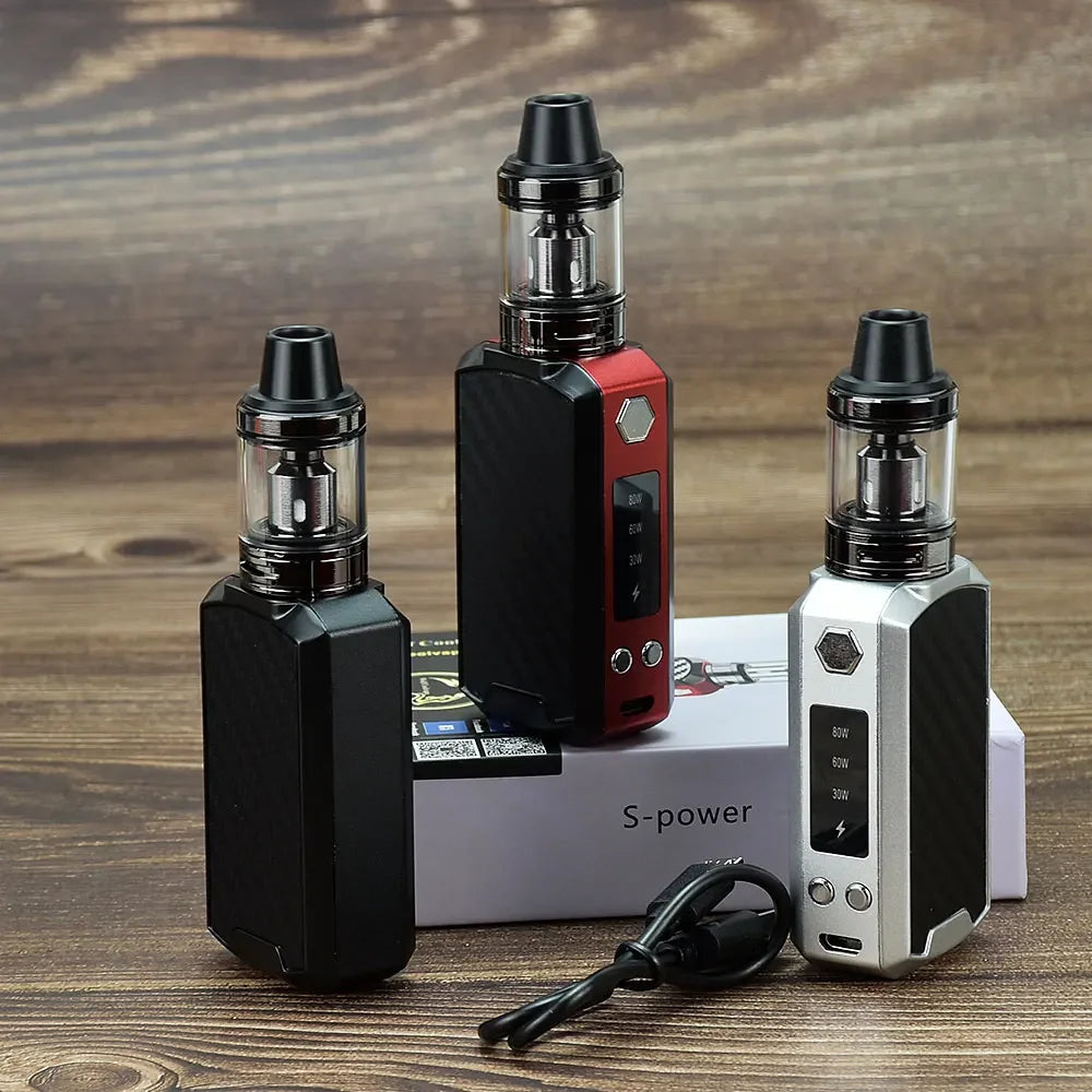 wolfcoolvape Kit scatola Vape Mod da 80 W con batteria da 2200 mAh Display a LED Vaporizzatore Kit iniziale per sigaretta elettronica Penna Vape per vapori