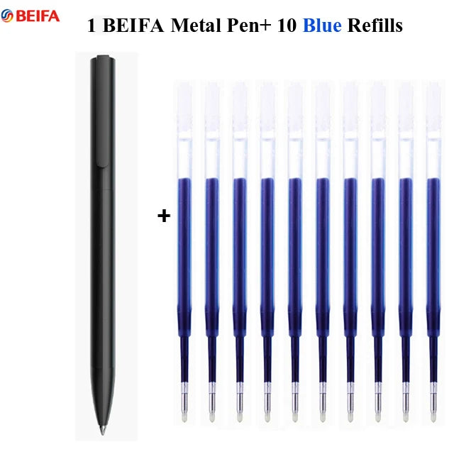 BEIFA Metal Gel Ink Sign Pen Rotating 0.5MM Black Switzerland Refill Business Signing School Office Stationery