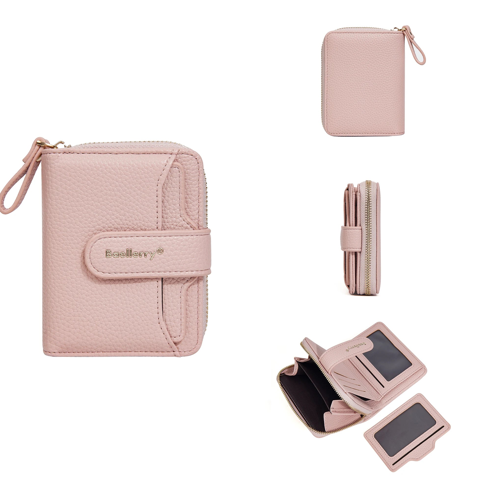 Portafoglio da Donna Baellerry Elegante con Chiusura a Zip, Multifunzionale con Protezione RFID, 6 Scomparti per Carte e Tasca per Monete, Regalo Minimalista