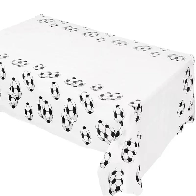 Tovaglia usa e getta per feste a tema calcio, adatta per feste di compleanno per bambini e decorazioni per partite sportive.