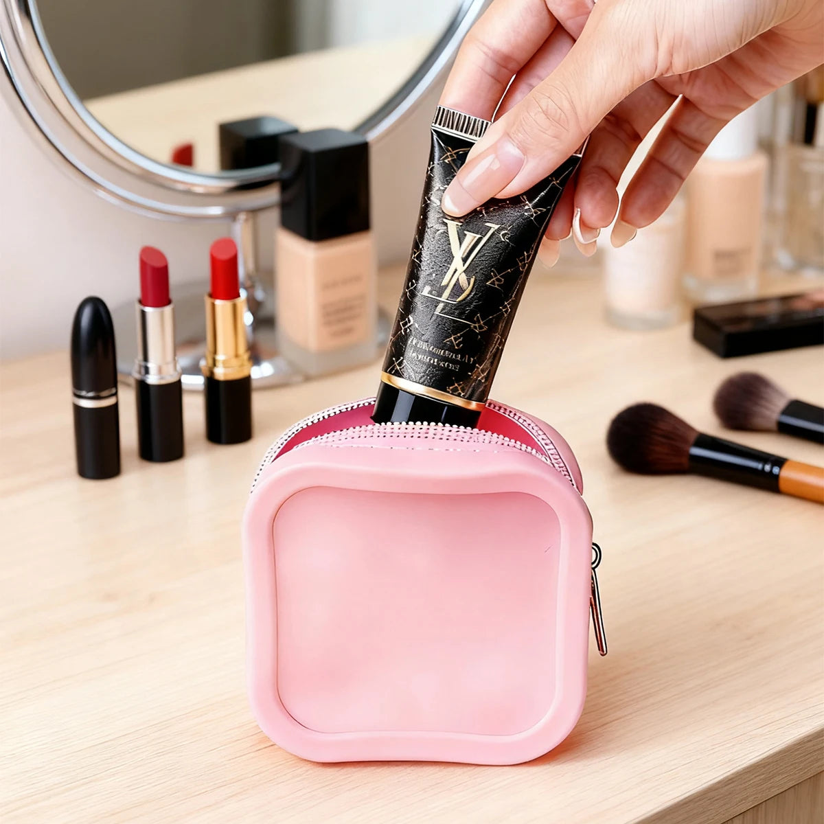 Borsa portaoggetti multifunzionale in silicone, impermeabile e portatile, un must per i viaggi, organizer per cosmetici e accessori elettronici, disponibile in più colori