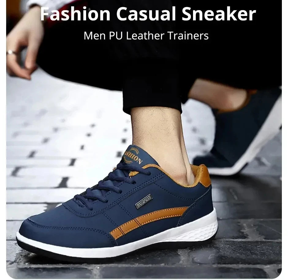 Scarpe da ginnastica da uomo Scarpe casual sportive Scarpe da passeggio da uomo in pelle per esterni Quattro stagioni Fondo morbido