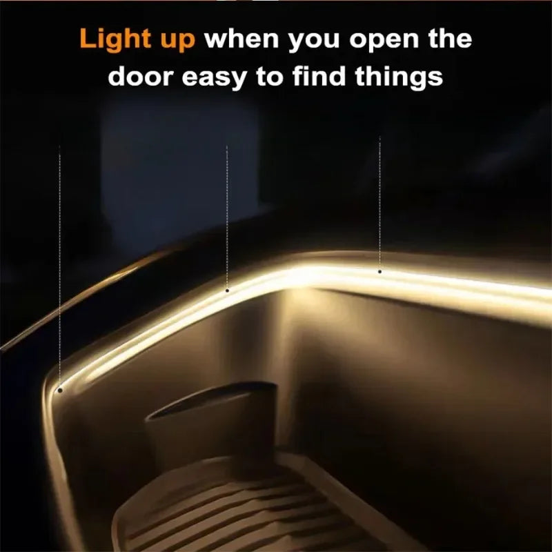 Car High Brightness Trunk Lighting Ambient Light Interior Decoration LED Wiring Free Automatic Sensing Tailgate 2/4M Light Strip