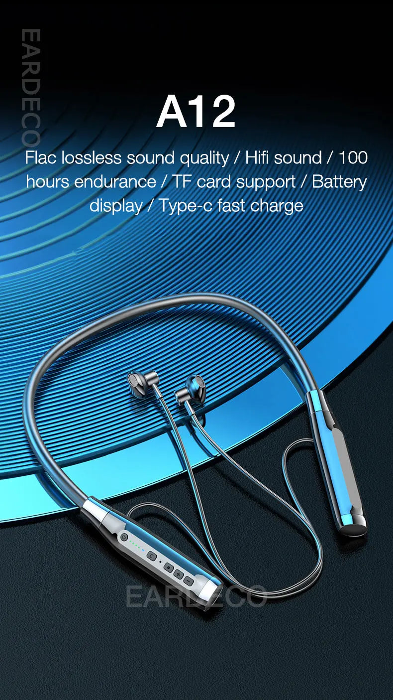 EARDECO 100 ore Endurance cuffie Wireless Bass In-ear Bluetooth cuffie auricolari musica Sport auricolare con microfono Stereo