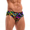 Costume da Bagno da Uomo con Graffiti a Cuore Colorati, Slip Leggeri e Comodi, Bikini Casual da Spiaggia, Pantaloncini da Surf Sexy