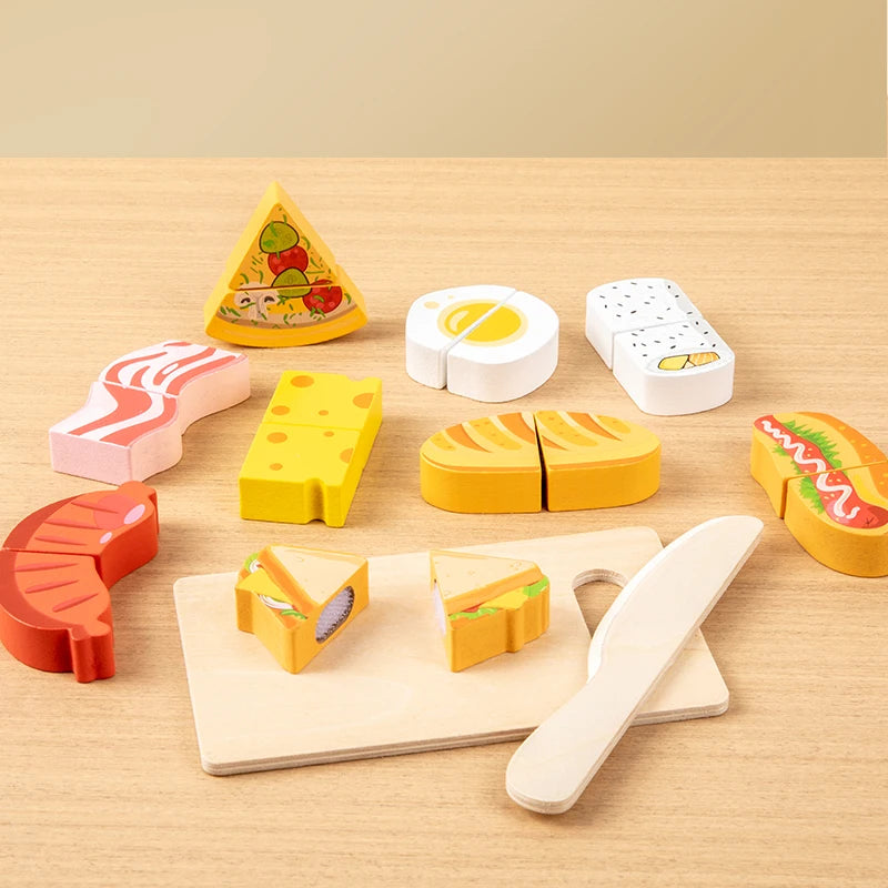 Set da cucina per bambini Simulazione in legno Taglio di frutta Verdura Giocattolo alimentare Fai finta di giocare Giocattoli educativi per bambini