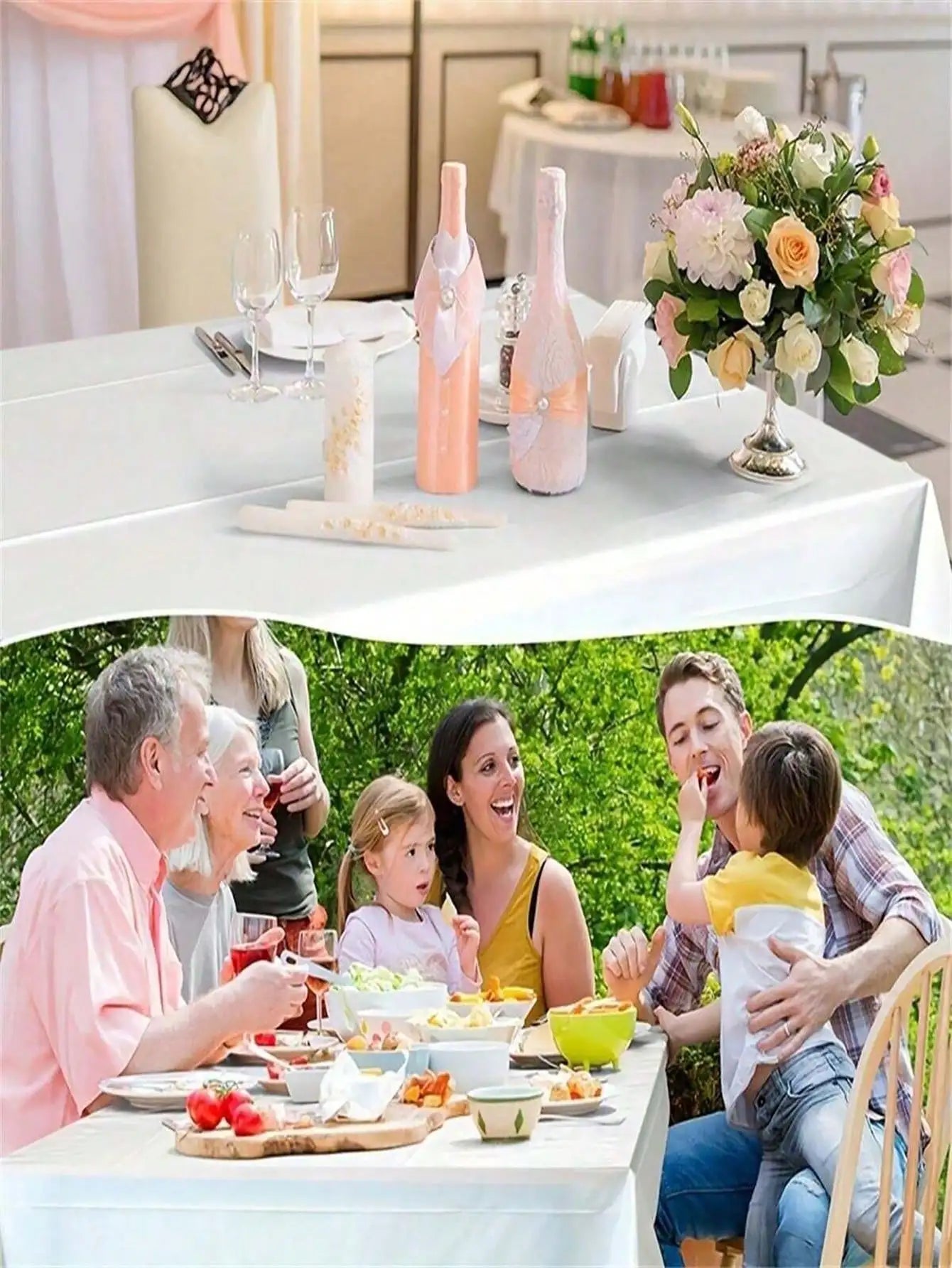 Tovaglia usa e getta in tinta unita 137x274 cm Festa di compleanno Matrimonio Natale Tovagliette Coperture Rettangolo Panno da scrivania Decor