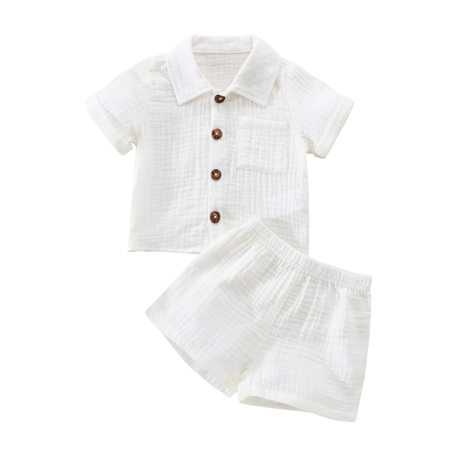 VISgogo 0-3 anni neonati maschi vestiti per ragazze set neonato manica corta t-shirt pantaloni corti estate tinta unita vestito Casual