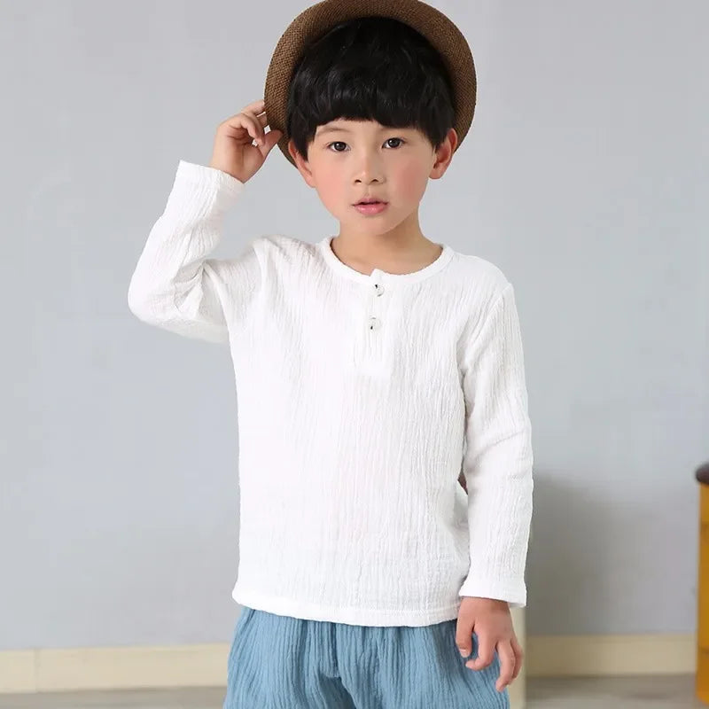 T-shitrs in cotone organico per neonati neonati Toddlers ragazzi top Casual primavera estate carino morbido mussola vestiti 0-6 anni maglietta morbida