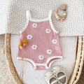 Tutina estiva per bambini con fiori rosa, traspirante, comoda, con bretelle, abbigliamento casual da spiaggia, adatto per 0-3 anni
