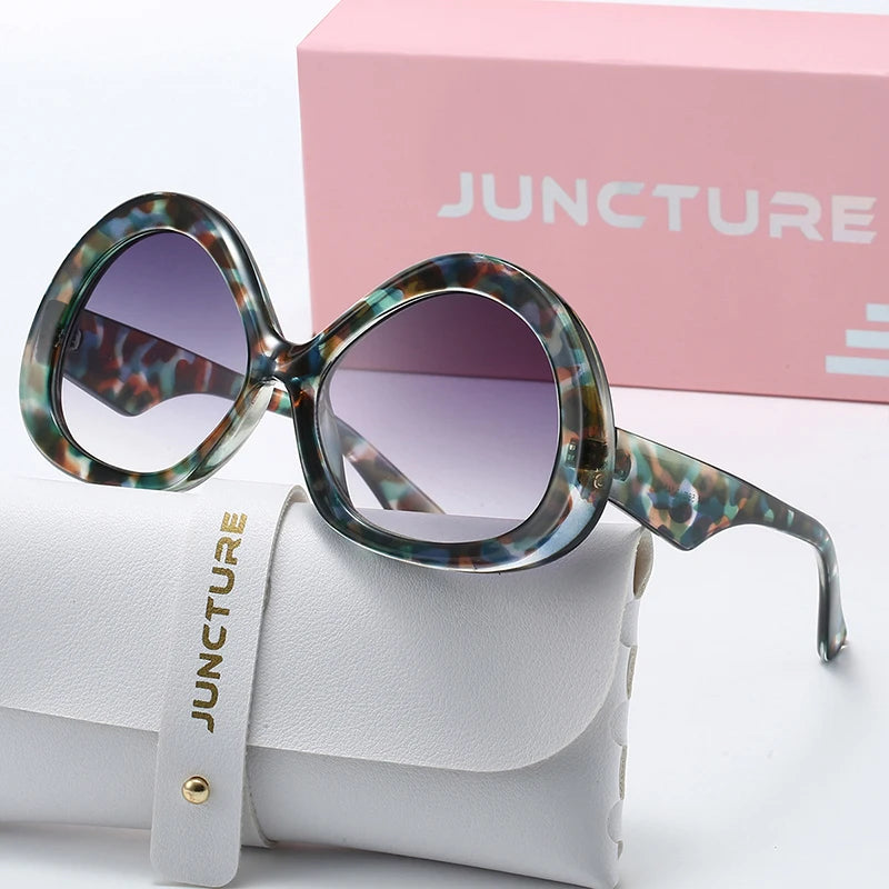 JUNCTURE Fashion Oval Women Sunglasses Dress Up Sun Glasses Big Frame Gradient Lady Party Holiday Gifts Sunglasses for Women