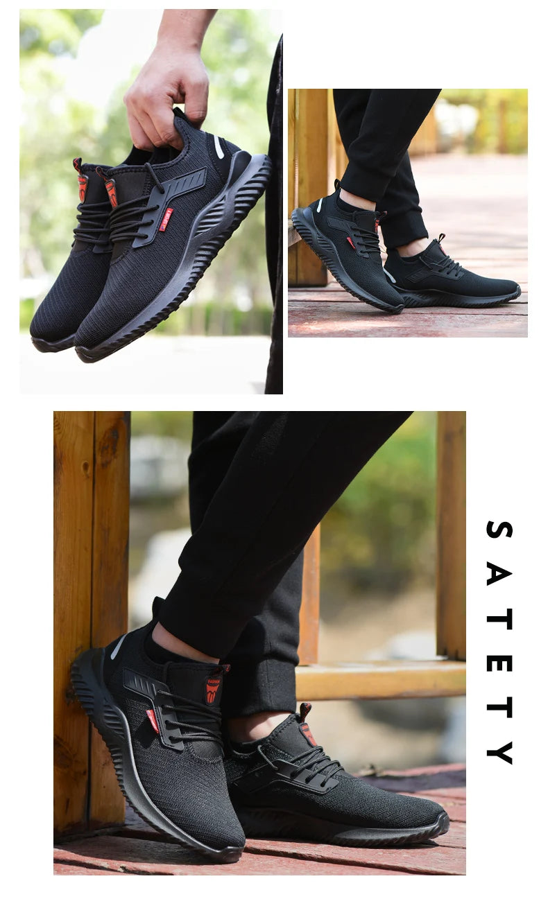 Sneakers da lavoro scarpe con punta in acciaio scarpe antinfortunistiche da uomo scarpe da lavoro antiforatura stivali moda indistruttibile calzature sicurezza