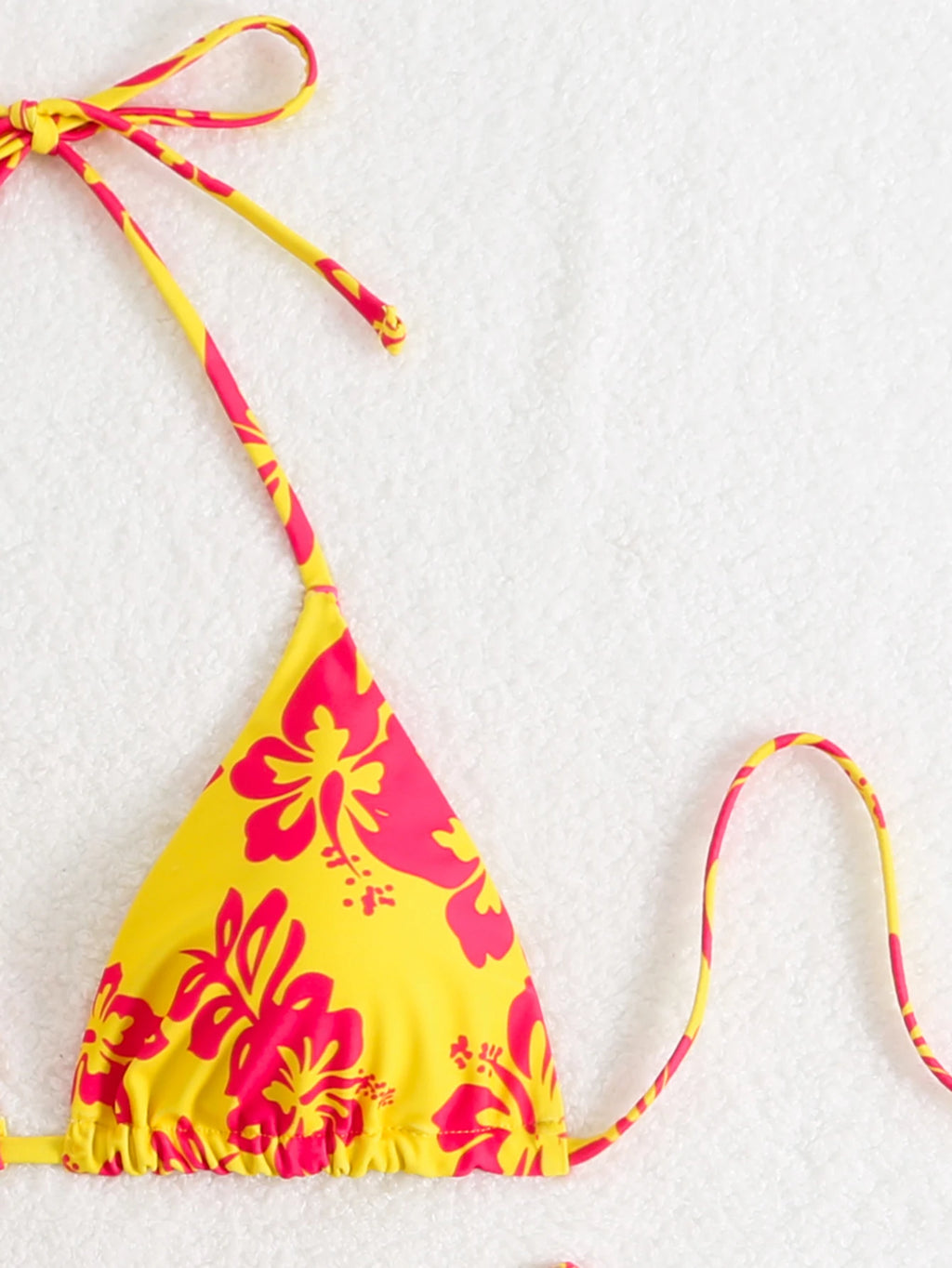 Costume da bagno estivo da donna sexy a vita alta con stampa floreale retrò in 2 pezzi con lacci
