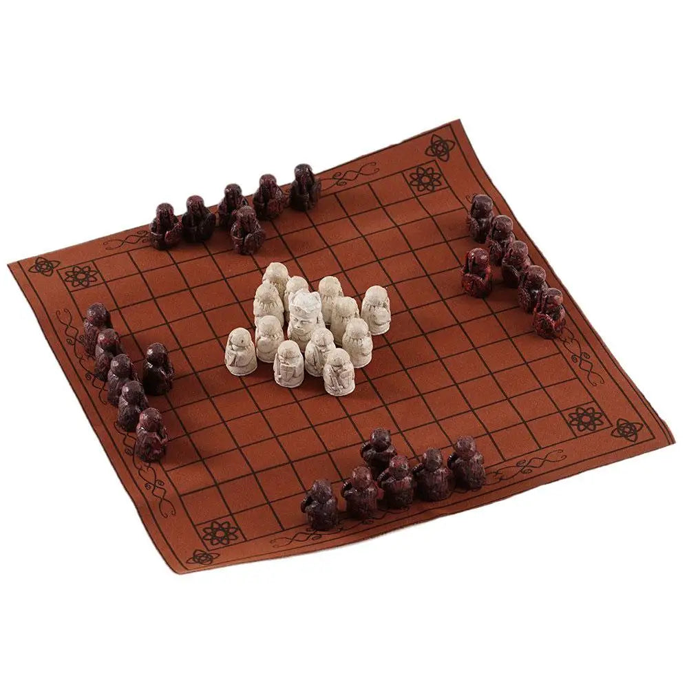 Nuova strategia tradizionale gioco da tavolo portatile realizzato per adulti bambini classico due giocatori da tavolo viaggio Vintage Viking Ches V5H8