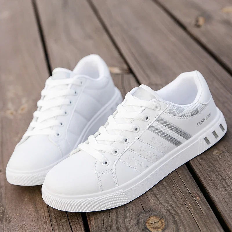 Sneakers Casual da Uomo 2026: Nuove Scarpe Bianche alla Moda con Lacci, Comode per Studenti, Sportive, Taglie Grandi, Vulcanizzate - Zapatillas De Hombre