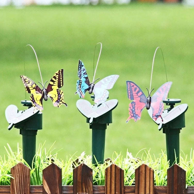 Decorazione da giardino Farfalle svolazzanti danzanti ad energia solare Volare colibrì Giardino Cortile Decorazione domestica all'aperto Terre agricole