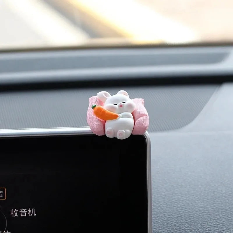 Simpatici accessori per auto Divertente ornamento animale Kawaii Schermo di controllo centrale automatico Decorazione specchietto retrovisore Accessori auto Interni