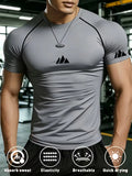 Nuova T-shirt da palestra aderente da uomo, traspirante, anti-sudore e ad asciugatura rapida, adatta per palestra, basket, corsa e ciclismo