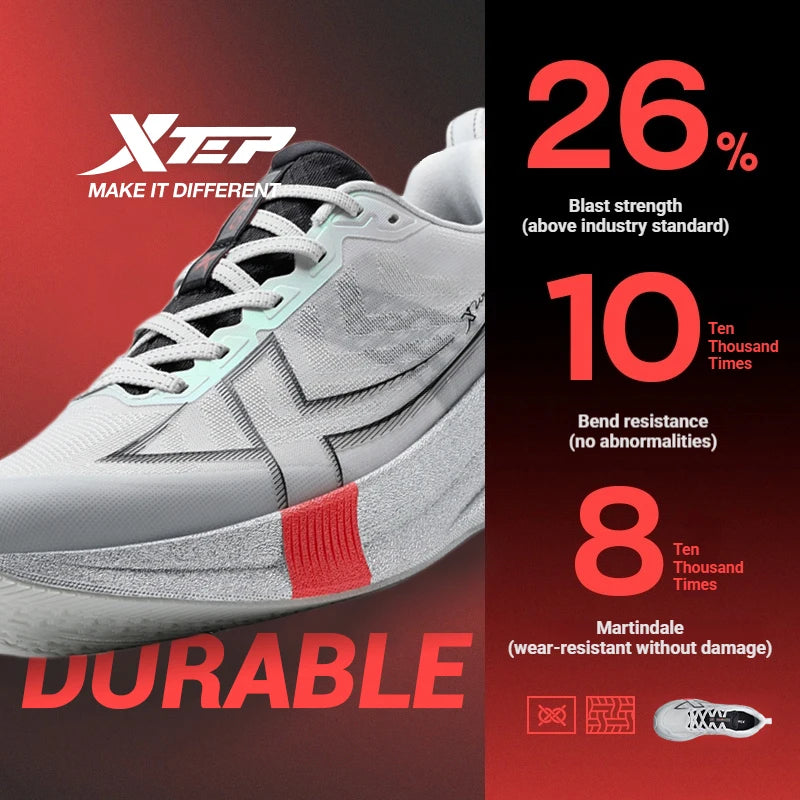 Xtep 2000 km 5.0 Scarpe da corsa Morbide scarpe da ginnastica universali Cuscino Durevole da jogging Scarpe leggere resistenti all'usura 874119110023