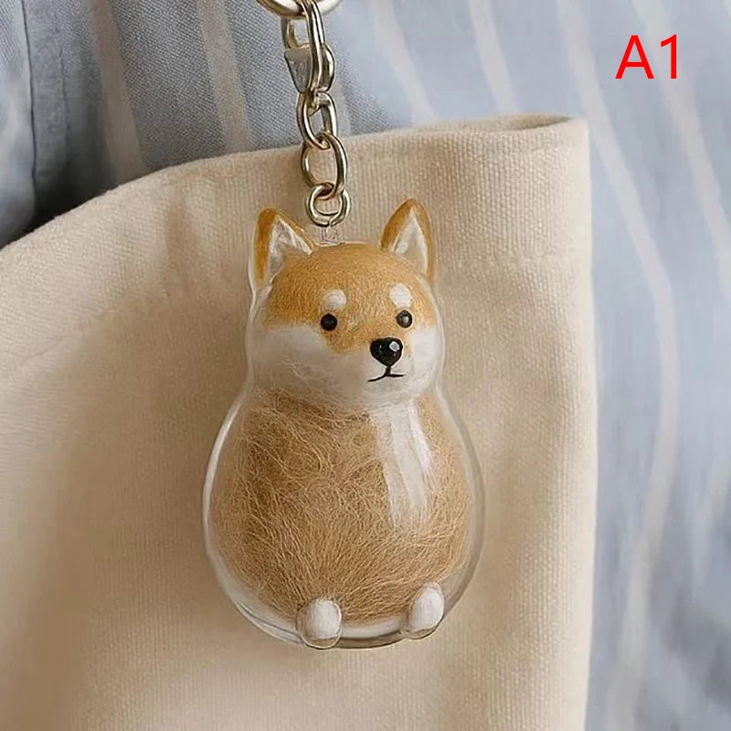 Portaoggetti per peli di cane Portachiavi con ciondolo carino Ciondolo per borsa Coppia Portachiavi per auto Collezione di souvenir di gioielli Accessori per la decorazione del regalo