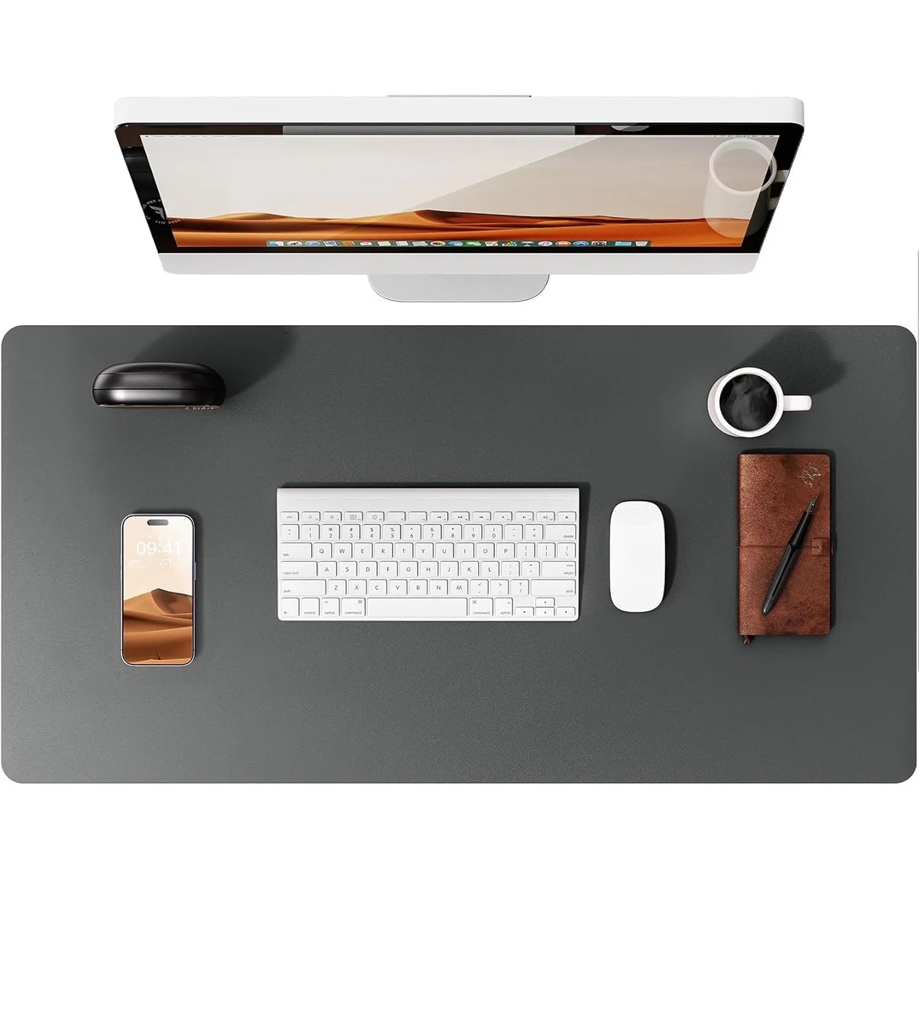Tappetino Per Mouse Grande In Pelle PU Antiscivolo Per Scrivania E Laptop