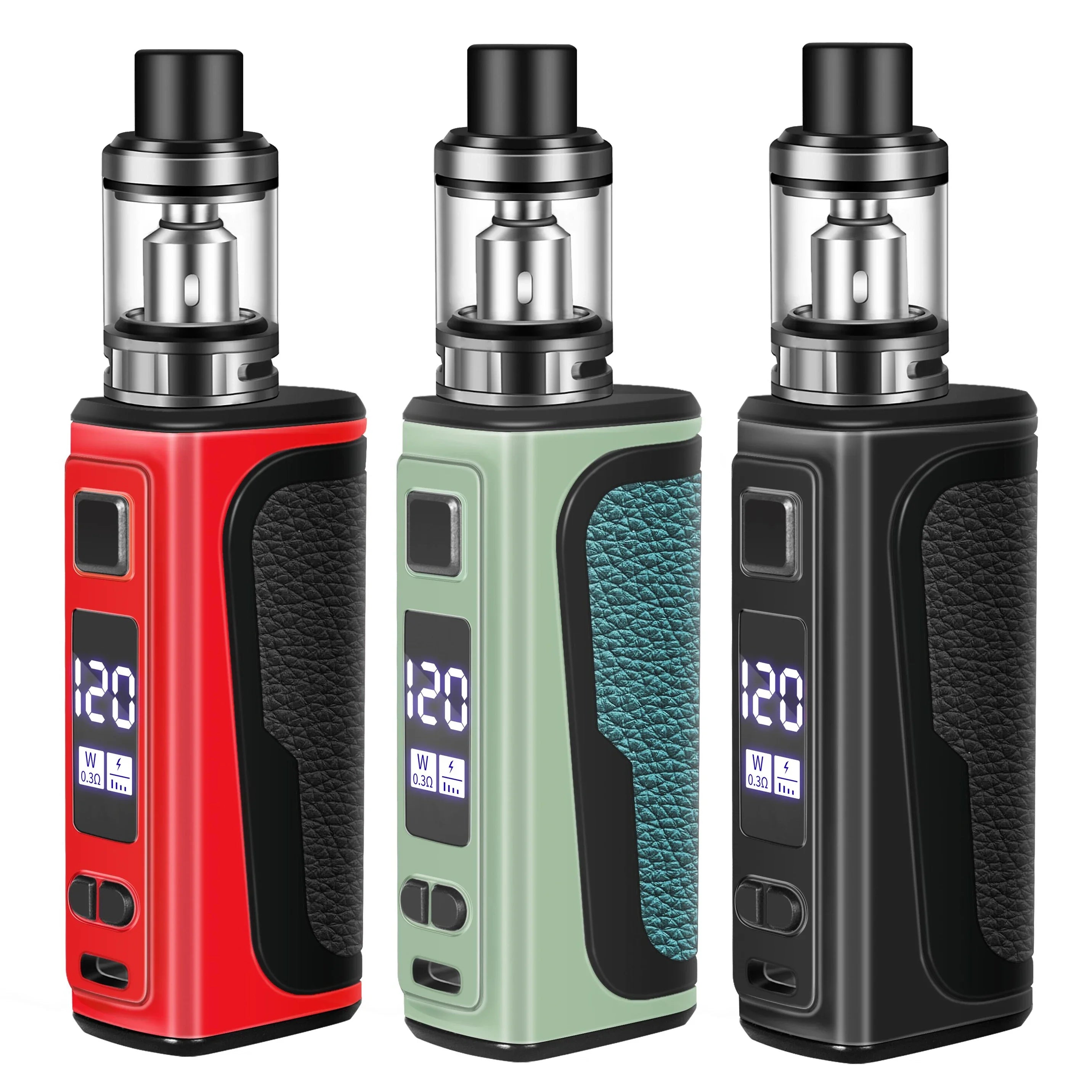 120W Vape Box Mod Kit Sigaretta elettronica Vaper 1800mah Batteria incorporata Serbatoio da 2.0ml Schermo OLED Vaporizzatore E5 120w Vape Box Mod