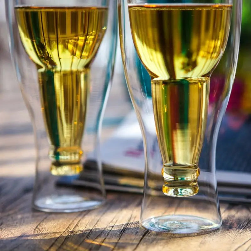 Boccale da birra in vetro creativo a doppio strato Caffè Latte Tazza d'acqua Succo di bevande Tazze Bicchiere da vino Bicchieri per la casa Accessori da bar
