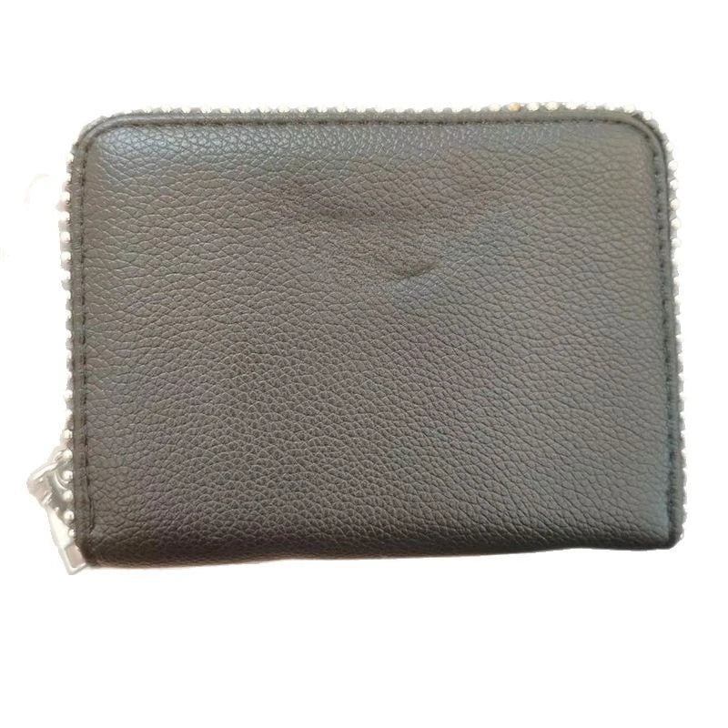 Nuovo Portafoglio da Donna ZV in PU con Catena Metallica, Porta Carte, Pochette in Denim, Portamonete, Portafoglio Piccolo